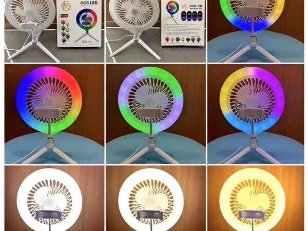 Anneau Lumineux LED RGB et Ventilateur avec Support Flexible Anneau Lumineux LED RGB et Ventilateur avec Support Flexible