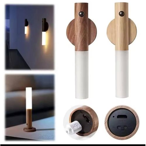 Applique mural LED en bois multi fonctionne rechargeable
