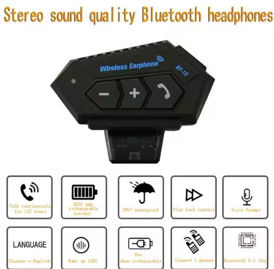 Écouteurs Bluetooth pour Casque de Moto BT-12