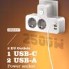 Fiche Multiprise avec 2USB et type-C
