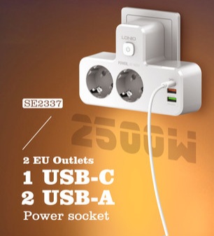 Fiche Multiprise avec 2USB et type-C
