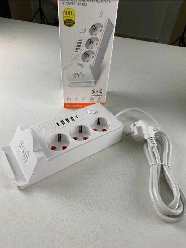 Triplette avec chargeur sans fil 3 Socket 3 mètres