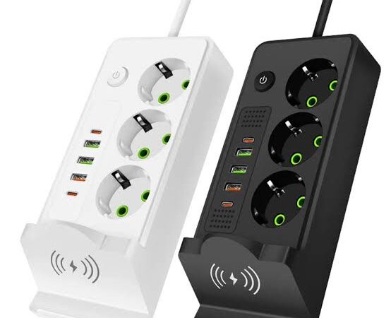 Triplette avec chargeur sans fil 3 Socket 3 mètres Triplette avec chargeur sans fil 3 Socket 3 mètres