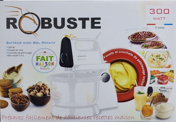 Batteur avec bol rotatif 300W Robuste T300 Batteur avec bol rotatif 300W Robuste T300