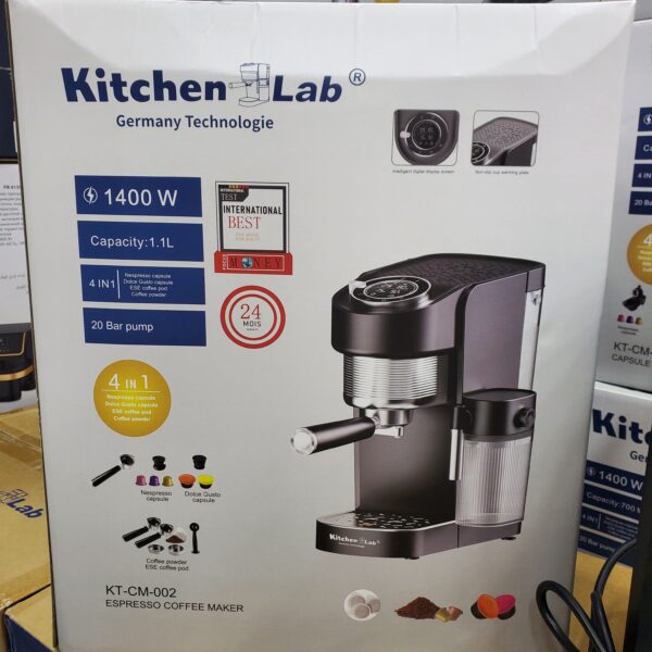 Cafetière 4en1 KitchenLab 20Bar 1.1L CM-002 Avec Réservoir