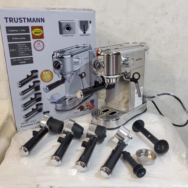 Cafetière 6en1 inox a Bras Multi-Capsules 1400W 19Bar TRUSTMANN MC-4003 Cafetière 6en1 inox a Bras Multi-Capsules 1400W 19Bar TRUSTMANN MC-4003