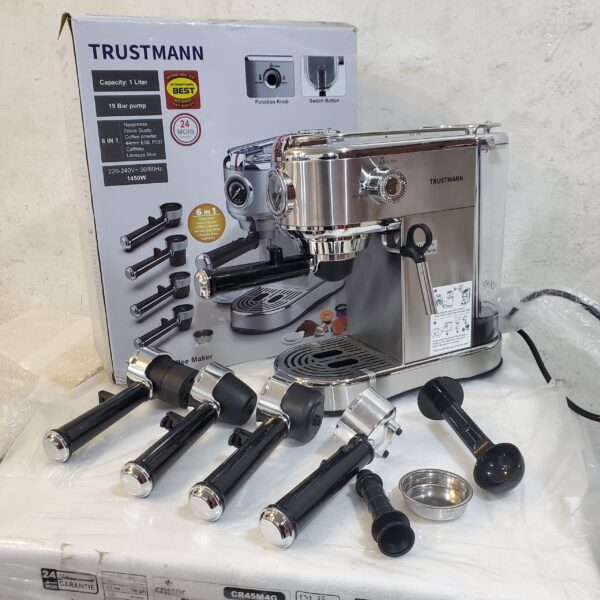 Cafetière 6en1 inox a Bras Multi-Capsules 1400W 19Bar TRUSTMANN MC-4003 Cafetière 6en1 inox a Bras Multi-Capsules 1400W 19Bar TRUSTMANN MC-4003