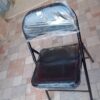 Chaise pliante en métal noir Chaise pliante en métal noir