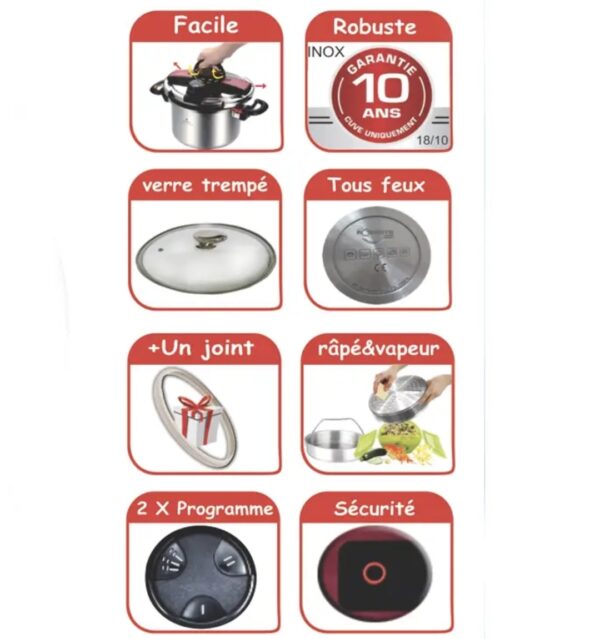 Cocotte et Marmite 3en1 robuste 8L 24cm multifonction