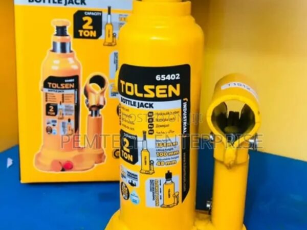 Cric Bouteille Hydraulique 2Ton Avec Soupape De Sécurité TOLSEN Cric Bouteille Hydraulique 2Ton Avec Soupape De Sécurité TOLSEN