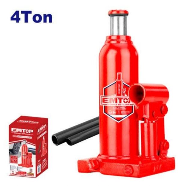 Cric Bouteille Hydraulique 4Ton Avec Soupape De Sécurité Emtop EHJK1041 Cric Bouteille Hydraulique 4Ton Avec Soupape De Sécurité Emtop EHJK1041
