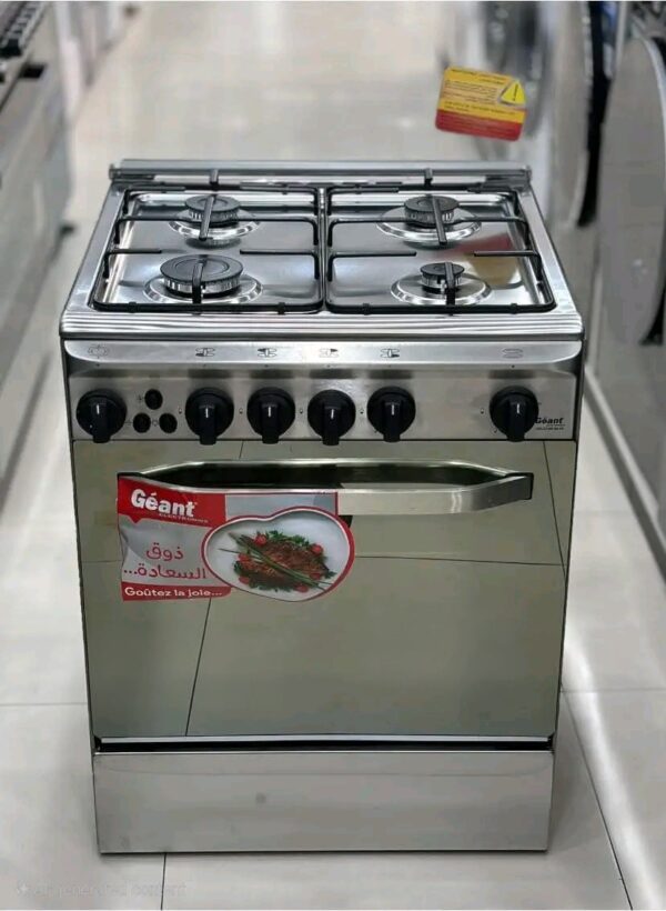 Cuisinière 4 Feux Inox Géant Italiano Ventiler