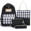 Ensemble de sacs d’école Kawai pour adolescents 4Pcs CLBD V4 Noir Ensemble de sacs d’école Kawai pour adolescents 4Pcs CLBD V4 Noir