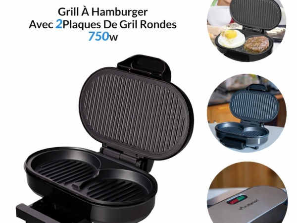 Grill À Hamburger Multismart Avec 2 Plaques Rondes 750W MS-SW8021 Grill À Hamburger Multismart Avec 2 Plaques Rondes 750W MS-SW8021