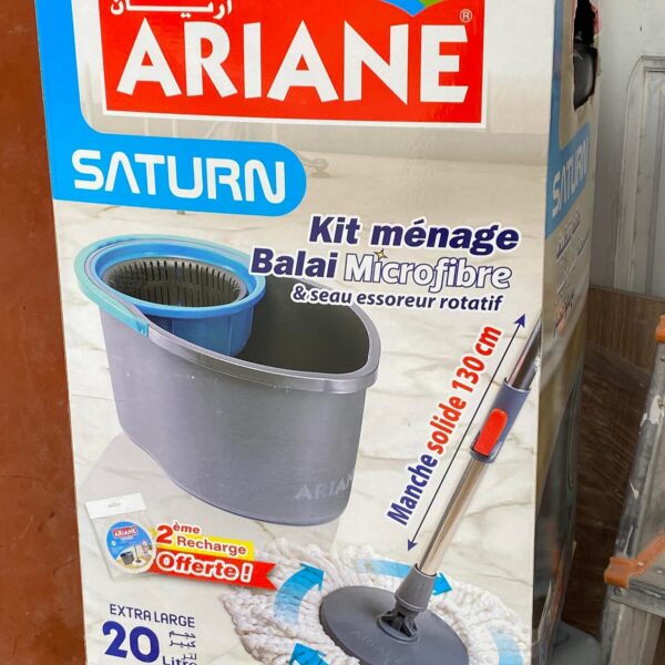 Kit ménage Balai Microfibre &seau essoreur rotatif