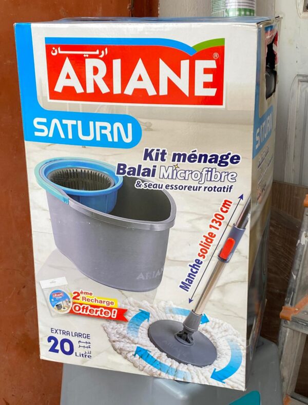Kit ménage Balai Microfibre &seau essoreur rotatif