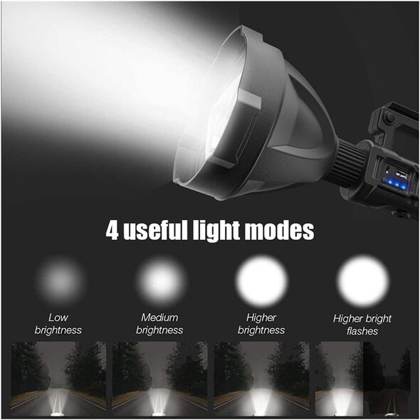 Lampe Torche W590 Rechargeable Avec Power Bank et Trépied