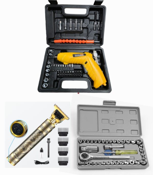 Pack Caisse 40p + visseuse 4.2v+ Tondeuse T9 Pack Caisse 40p + visseuse 4.2v+ Tondeuse T9