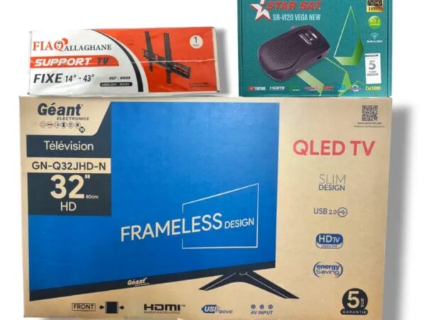 Pack tv Géant 32p + démo star sat + support tv sm Pack tv Géant 32p + démo star sat + support tv sm