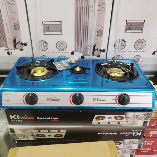 Rechaud 3 feux inox Kitchef Gaz ville + butane S309 Rechaud 3 feux inox Kitchef Gaz ville + butane S309