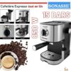 SONASHI Cafetière mini model 15Bars Capacité 1.L 850W SCM-4963 SONASHI Cafetière mini model 15Bars Capacité 1.L 850W SCM-4963