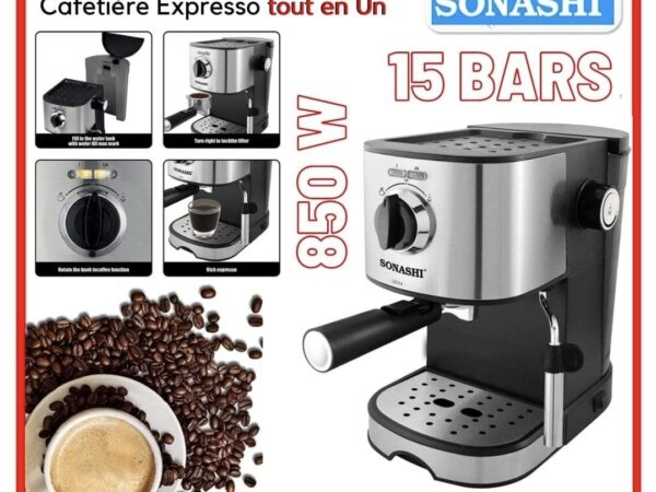 SONASHI Cafetière mini model 15Bars Capacité 1.L 850W SCM-4963 SONASHI Cafetière mini model 15Bars Capacité 1.L 850W SCM-4963