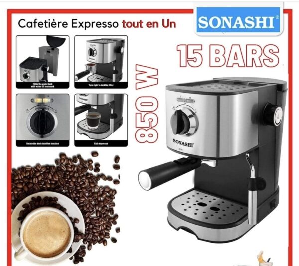 SONASHI Cafetière mini model 15Bars Capacité 1.L 850W SCM-4963 SONASHI Cafetière mini model 15Bars Capacité 1.L 850W SCM-4963