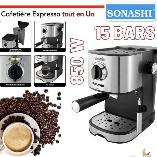 SONASHI Cafetière mini model 15Bars Capacité 1.L 850W SCM-4963 SONASHI Cafetière mini model 15Bars Capacité 1.L 850W SCM-4963