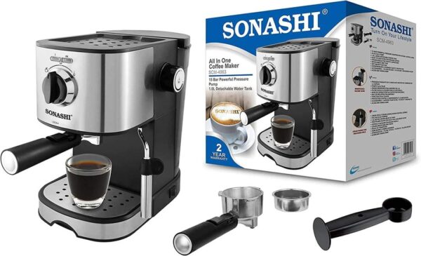 SONASHI Cafetière mini model 15Bars Capacité 1.L 850W SCM-4963 SONASHI Cafetière mini model 15Bars Capacité 1.L 850W SCM-4963