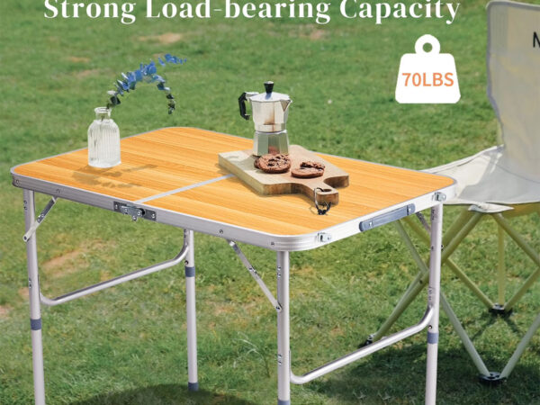 Table de Camping en Aluminium à Hauteur Réglable