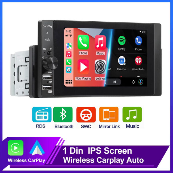 Autoradio 1 DIN MP5 Player Carplay et Android Auto Full HD Autoradio 1 DIN MP5 Player Carplay et Android Auto Full HD