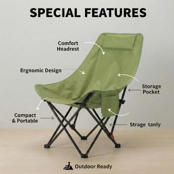 Chaise de Camping Pliante avec Dossier Réglable Chaise de Camping Pliante avec Dossier Réglable