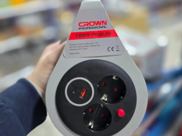 Enrouleur rallonge électrique 7m avec usb et type-C 2300w CROWNCeer-a02u10 Enrouleur rallonge électrique 7m avec usb et type-C 2300w CROWNCeer-a02u10