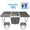 Ferdi Glacière Portative 48L Avec Table, 2 Chaise Ideal Pour Camping Ferdi Glacière Portative 48L Avec Table, 2 Chaise Ideal Pour Camping