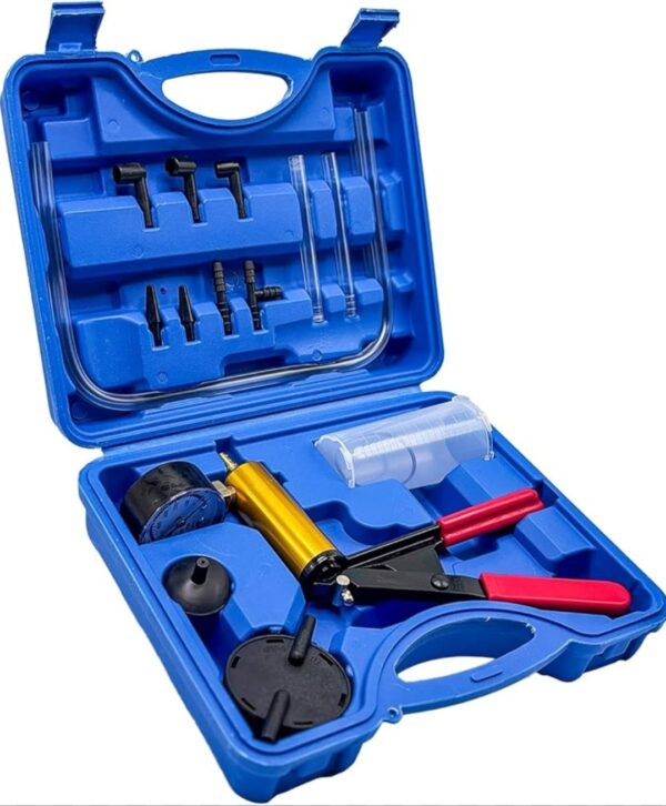 Kit de purge de freins et pompe à vide manuelle 21 pièces Kit de purge de freins et pompe à vide manuelle 21 pièces