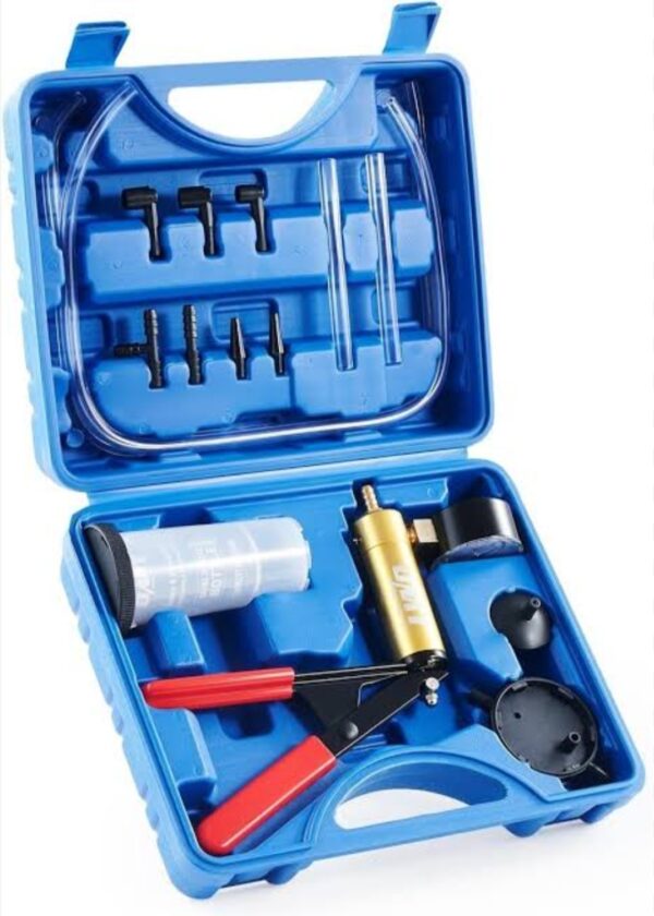 Kit de purge de freins et pompe à vide manuelle 21 pièces Kit de purge de freins et pompe à vide manuelle 21 pièces