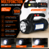 Lampe torche LED multifonction rechargeable 18W Lampe torche LED multifonction rechargeable 18W