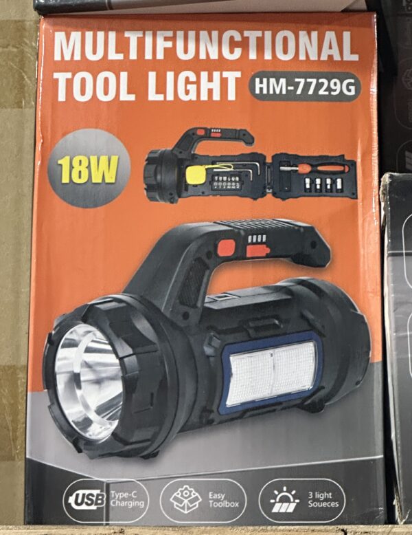 Lampe torche LED multifonction rechargeable 18W Lampe torche LED multifonction rechargeable 18W