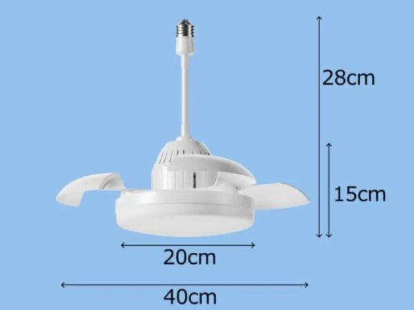 Lampe ventilateur 60W Télécommandé à 3 Lames rétractables Lampe ventilateur 60W Télécommandé à 3 Lames rétractables