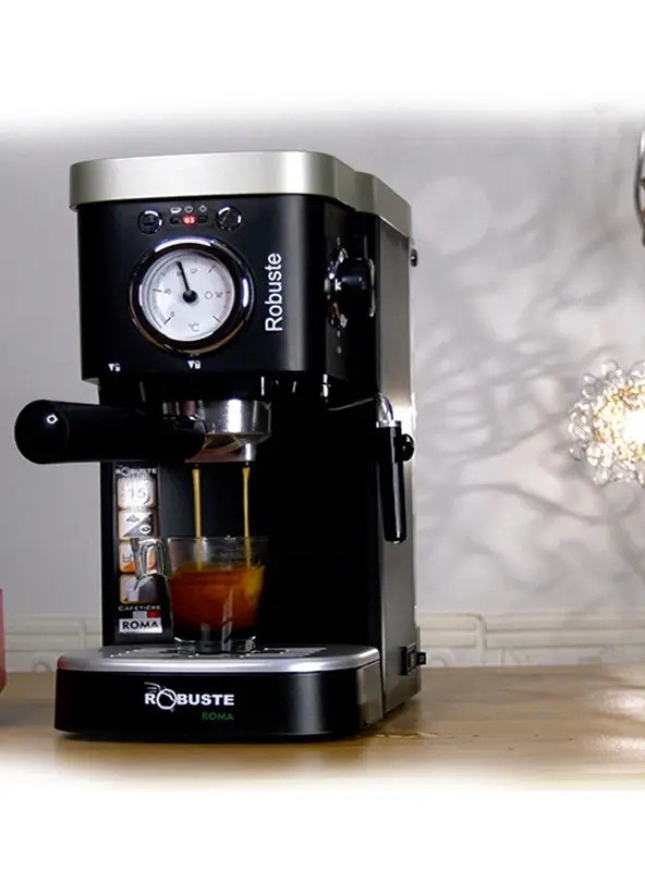 Machine à café a Bras inox 15 bar 1100W 1.2L Café Poudre Robuste Roma Machine à café a Bras inox 15 bar 1100W 1.2L Café Poudre Robuste Roma
