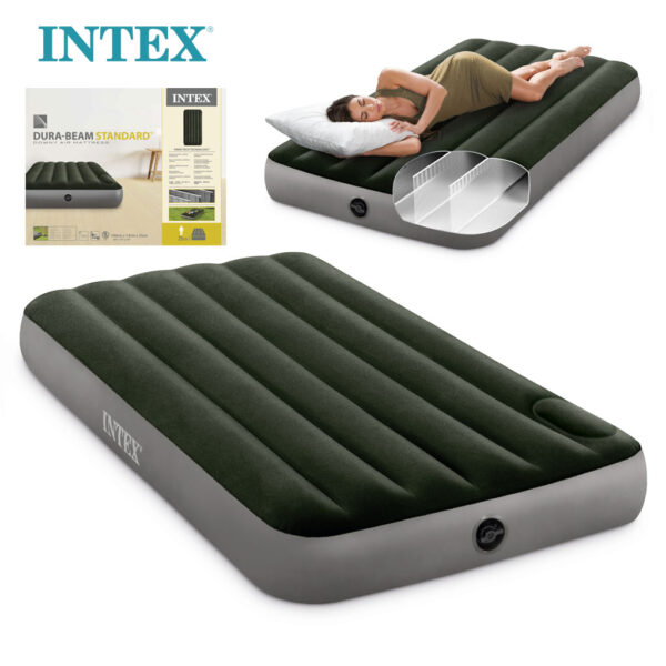 Matelas GonflableTechnologie Fiber-Tech avec Pompe à Pied Intégrée Intex 64761 Matelas GonflableTechnologie Fiber-Tech avec Pompe à Pied Intégrée Intex 64761