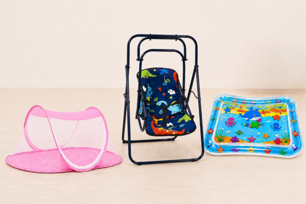 Pack pour bébé moustiquaire, tapis d'eau et balançoire Pack pour bébé moustiquaire, tapis d'eau et balançoire