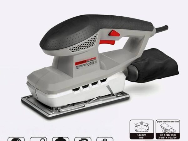 Ponceuse Vibrante Orbitale 200W CROWN CT13562 Ponceuse Vibrante Orbitale 200W CROWN CT13562