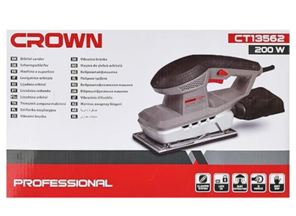 Ponceuse Vibrante Orbitale 200W CROWN CT13562 Ponceuse Vibrante Orbitale 200W CROWN CT13562