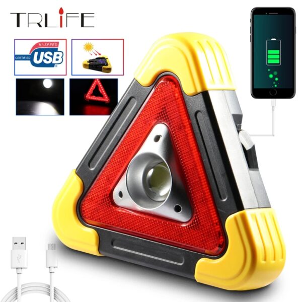 Triangle D’alerte Torche LED 10W Multifonctionnelle Chargé Avec L’énergie Solaire Triangle D’alerte Torche LED 10W Multifonctionnelle Chargé Avec L’énergie Solaire
