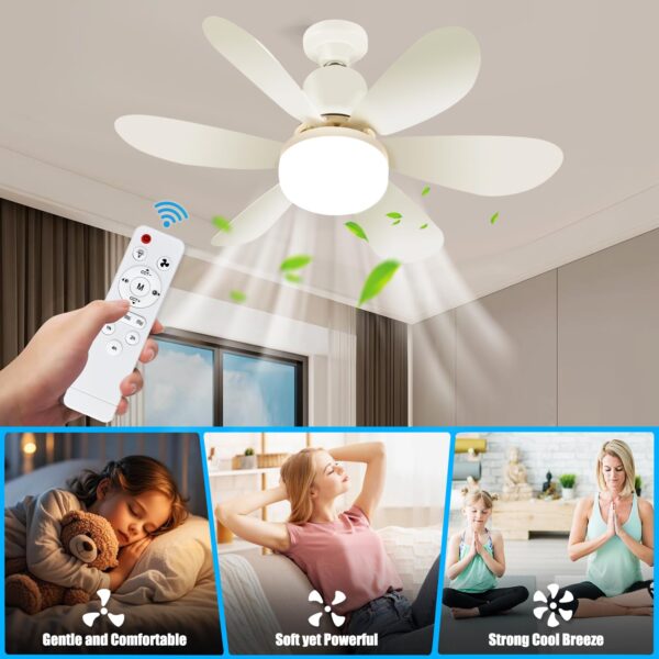 Ventilateur de Plafond Lumineux à Douille avec Télécommande 80w Ventilateur de Plafond Lumineux à Douille avec Télécommande 80w