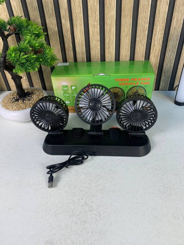 Ventilateur de Voiture USB Haute Vitesse 360° Réglable 3 Têtes 12 24 V Ventilateur de Voiture USB Haute Vitesse 360° Réglable 3 Têtes 12 24 V