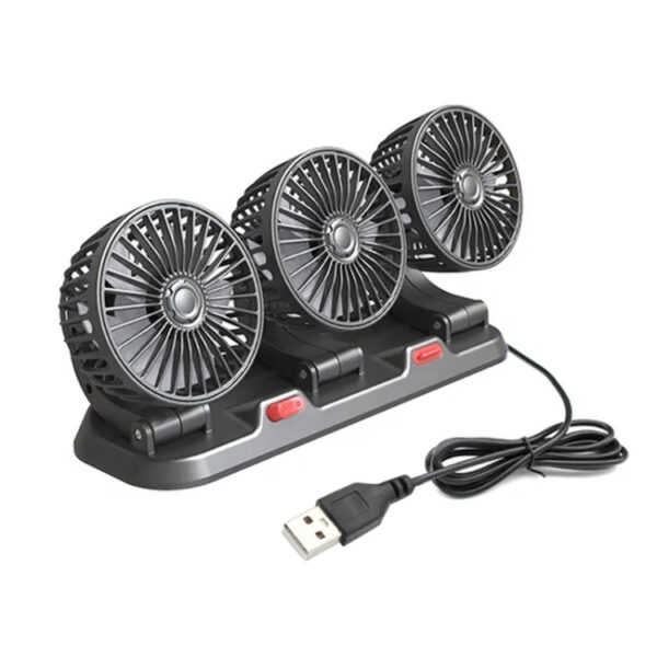 Ventilateur de Voiture USB Haute Vitesse 360° Réglable 3 Têtes 12 24 V Ventilateur de Voiture USB Haute Vitesse 360° Réglable 3 Têtes 12 24 V